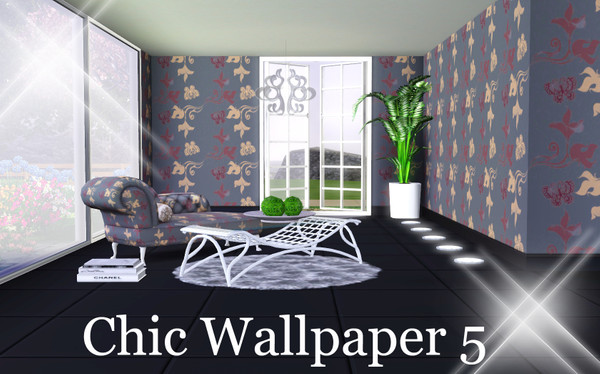 Sims 3 — Chic Wallpaper 5 by TSR Archive — Pattern by Pralinesims for TSR