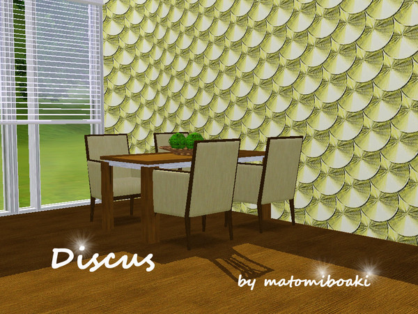 Sims 3 — Discus by matomibotaki — Pattern in black and different yellow colors, 3 channel, to find under Fabric.