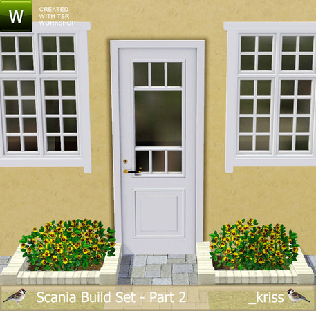 Sims 3 — Scania Glass Door D Single by Kriss — Part of the Scania Build Set Part 2. Classic door that will make a