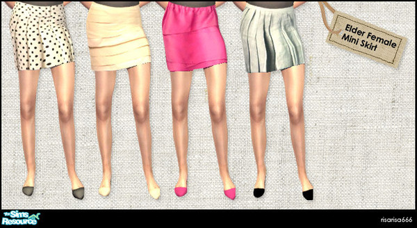 Sims 2 — Elder Female Mini Skirt by risarisa666 — Elder Female Mini Skirt