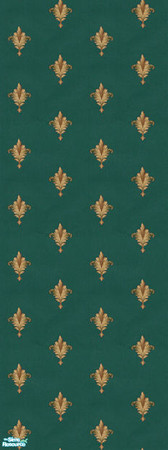 Sims 2 — Acanthafleur Wallpaper set - AL - British by 71robert13 — Acanthus leaf Fleur-de-lis on softly leather texured