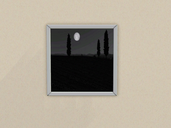 Sims 3 — Painting Landscape Riverview7 Moon B&W by Peachybitz1 — Painting Landscape Riverview7 Moon B&W