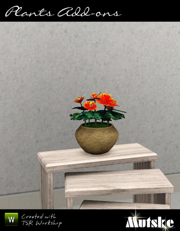 Sims 3 — Marigold Potted by Mutske — 1 Recolorable part. 4 Variations. Made by Mutske@TSR. TSRAA.