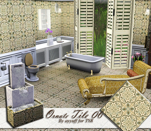 Sims 3 — Ornate Tile 06 by ayyuff — 