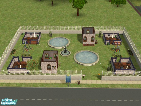 Sims 2 — Stone Park by lisa-tayne — A pretty little park(my 1st) I made inspired by the stone wall i found in the game. I