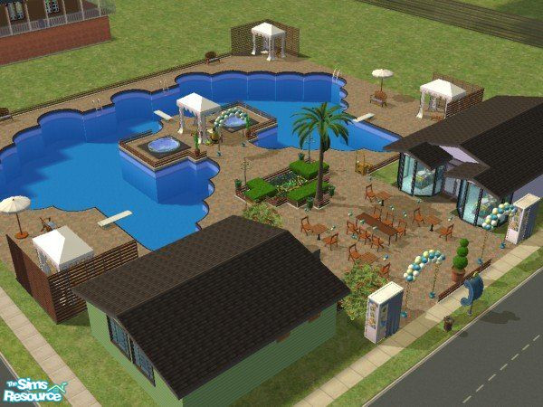 Sims 2 — poolside dreams by lisa-tayne — just a little public swimming pool complete with hot tubs for your town! it has