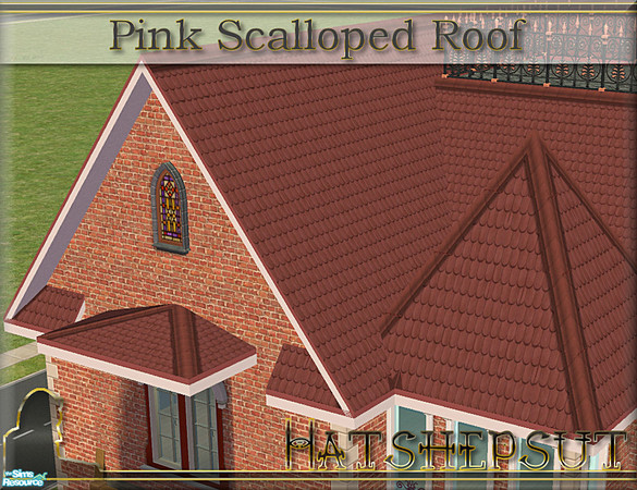 Sims 2 — Pink Scalloped Roof by hatshepsut — Decorative scalloped roof pattern