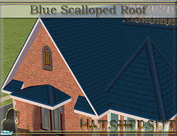 Sims 2 — Blue Scalloped Roof by hatshepsut — Decorative scalloped roof pattern