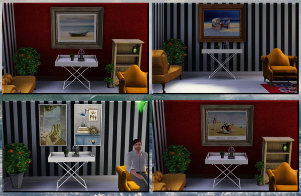 Sims 3 — Beach by francien — 5 paintings with the theme Beach. Hope you enjoy this set.