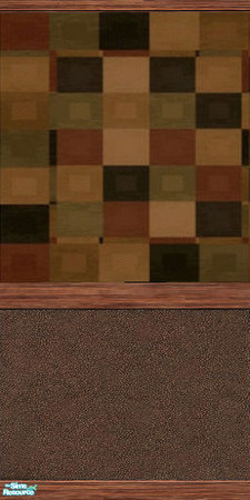 Sims 2 — NK TC42 Craftsman BR Wall by MoMama — A brown wall on the bottom with a brown bunch of squares on top. With wood