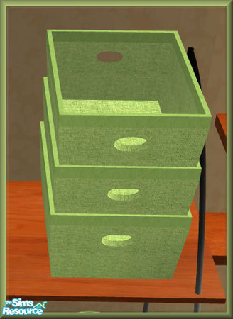 Sims 2 — NK STUD Items Grn Weav Stackable Basket by MoMama — A green weave stackable basket. Basket also has a slot in