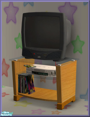 Sims 2 — NK Keswick LR TV by MoMama — A cute little TV on a Pao Rose stand.