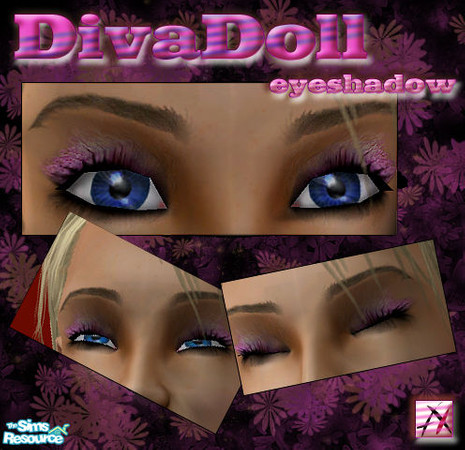 Sims 2 — DivaDoll pink eyeshadow by Axanterre — Intense pink/black eyeshadow.
