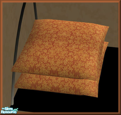 Sims 2 — NK STUD Items Leaves Stackable Cushion by MoMama — A stackable cushion in a bright leafy print.