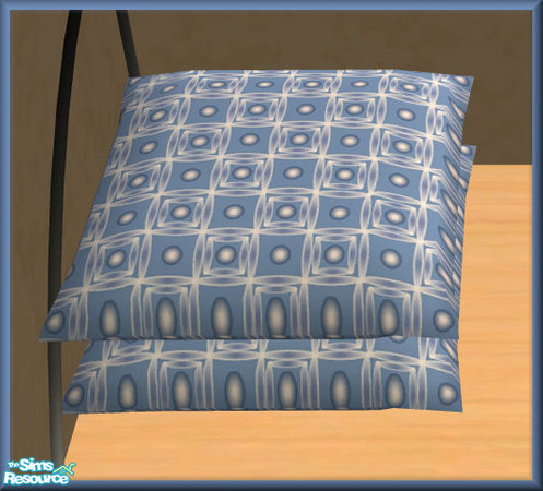 Sims 2 — NK STUD Items Dbl Blue Stackable Cushion by MoMama — A stackable cushion in an interesting blue fabric.