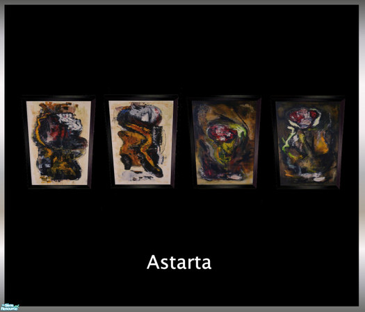 Sims 2 — In Motion by Astarta — Dark paintings, no expansions needed.