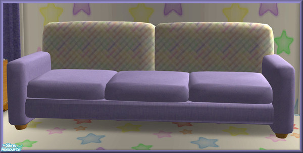Sims 2 — NK Keswick LR Sofa by MoMama — A cute sofa with a purple bottom and multi-colored weave top.