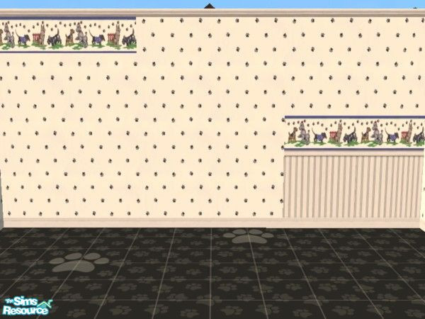 Sims 2 — Puppies - N - Paws by tamlfra — Doggy paw prints, and a cute border for your special animals room!