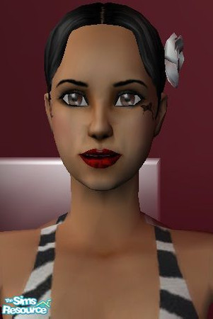 Sims 2 — Glossy Red Lips by Astrolica — This is red lipstick with bits of black and gloss on it.