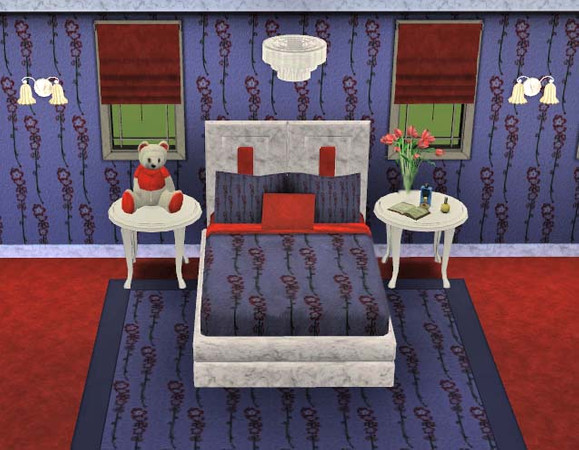 Sims 3 —  Embroidered Denim by bemajae —  embroidered floral denim fabric