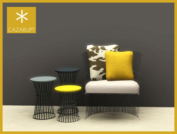Sims 3 — Living Set: Munich by cazarupt — Small living set. Contains Chair, Matching Cushions & 3 Tables of Big,