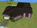 Sims 2 — The Lake House by lisa-tayne — a cute little purple house that has a deck for the bedroom so it\'s the perfect