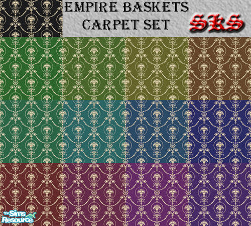 Sims 2 — Empire Basket Carpeting Set by 71robert13 — Empire style flower baskets & swags come together to create this