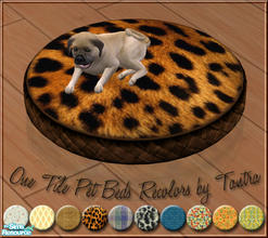 Sims 2 — One Tile Pet Beds Recolors by Tantra — 10 recolors of Paladin's 1-tile round pillow pet bed, which just perfect