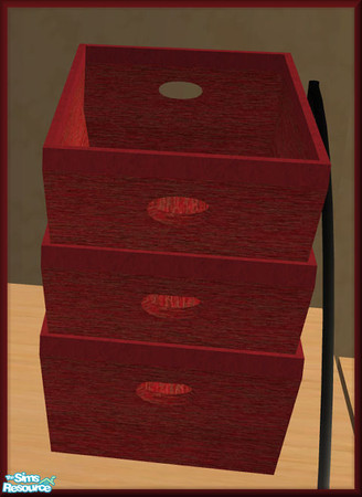 Sims 2 — NK STUD Items Claret Stackable Basket by MoMama — A stackable basket in a nice bold claret with a claret rim.