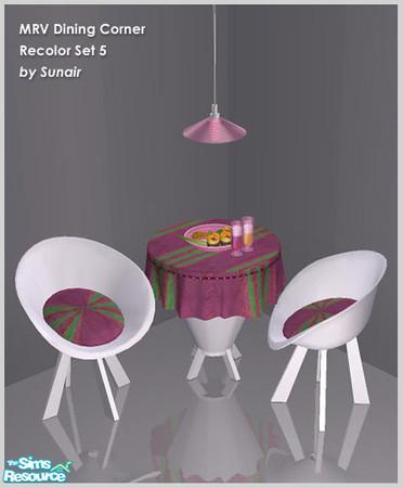 Sims 2 — MRV Dining Corner - Recolor set 5 by Sunair — MRV Dining Corner - Recolor set 5 (white)