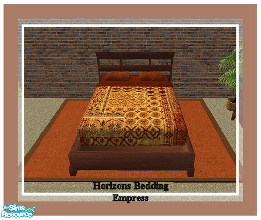Sims 2 — Horizons Bedroom set -bedding by Paleoanth — Empress Bedding for the Horizons bedroom set. Will work with all