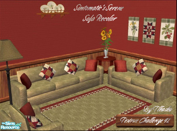 Sims 2 — TC41 Quilted Country  by tlkaska — This sage green and burnt orange livingroom was designed for Texture