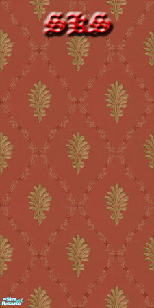 Sims 2 — Thorny Acanthus - Tuscan Red by 71robert13 — Gold acanthus leaves framed in thorny diamonds with berries on a