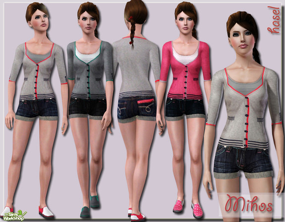 Sims 3 — Mihos  by hasel — 3 recolorable palets.. 3 different styles.. Adult and y.adult.. Enjoy.. Shoes by sosliliom..