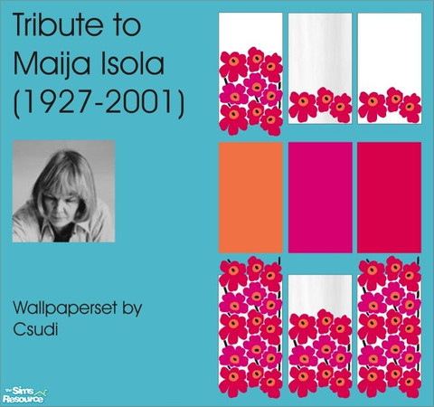 Sims 2 — Maija Isola for Marimekko wallpaper set by csudibaba — This set is a tribute to Maija Isola, the great artist of