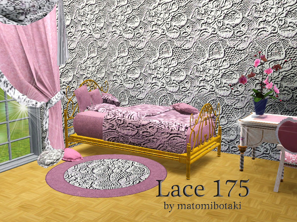 Sims 3 — Lace 175 by matomibotaki — Lovely lace pattern in red, blue and light yellow, 3 channel, to find under Theme.
