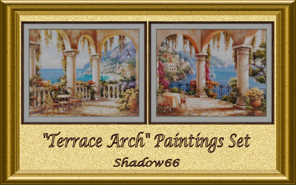 Sims 3 — S66 - Terrace Arch Paintings Set by shadow66 — Two paintings of beautiful views from a mediterranean terrace by