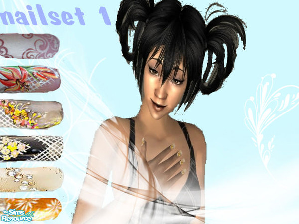 Sims 2 — Nail art set 1 by theangeliquemonte — Nail art is one of the ways to add some character to your sims,plus they