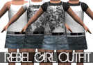 Sims 3 — UM Rebel Girl Outfit - TODDLER by UM_Creations — Four recolorable outfits for little girls - 2x printed upper