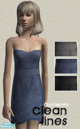 Sims 2 — TF - Clean Lines by dumlekola — Dresses for Teen Females.
