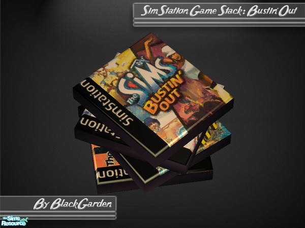 Sims 2 — Messy Game Stack - Bustin\' Out by BlackGarden — A stack of SimStation games cast aside by a messy Sim, with