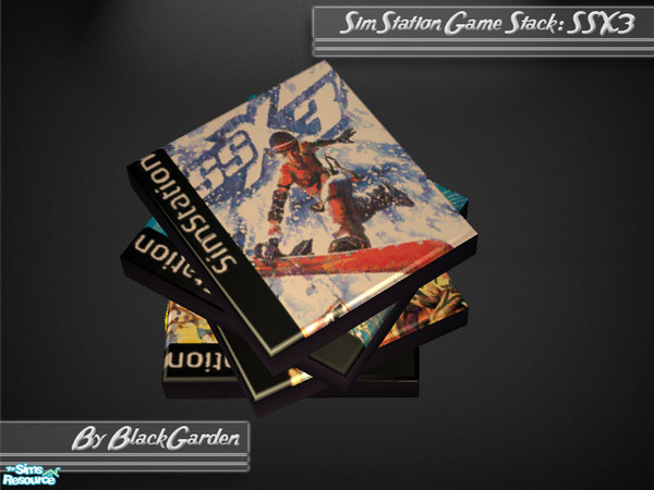 Sims 2 — Messy Game Stack - SSX3 by BlackGarden — A stack of SimStation games cast aside by a messy Sim, with SSX3