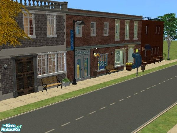 Sims 2 — Main Street by berkyo26 — Made with Maxi\'s Only. First in a series of Main Street Blocks. This one has a