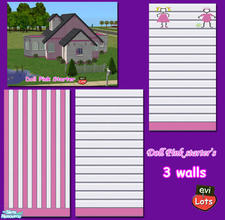 Sims 2 — evi's Doll Pink starter's walls by evi — The set of the 3 walls I used for my Doll Pink House. I am sure one can