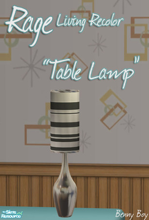 Sims 2 — 'Rage' Living - Teal - Table Lamp by Benny Boy — 