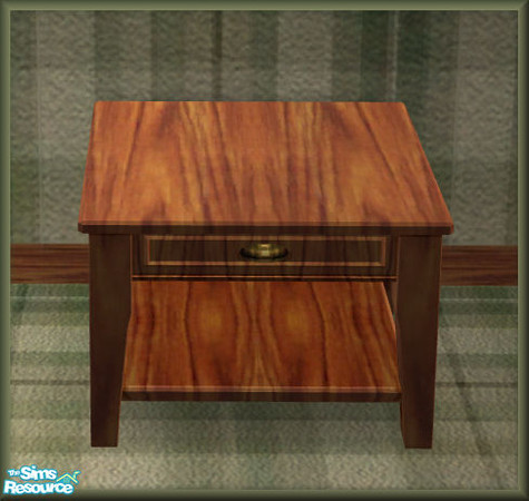 Sims 2 — NK TC41 LR 1-Tile Coffee Table by MoMama — A nice wooden end table.
