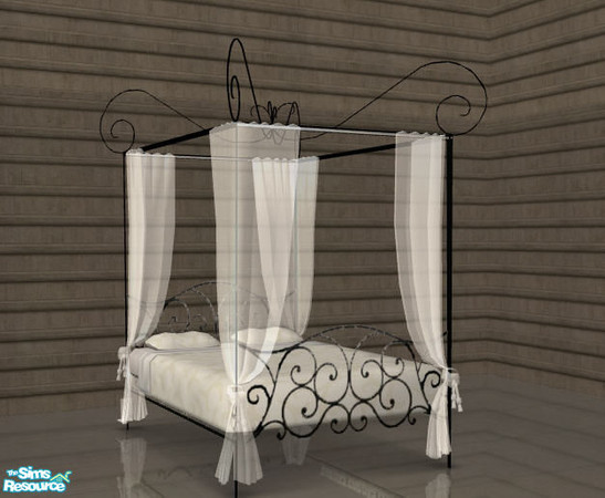 Sims 2 — "Concinnity" Bedroom Bed - Mesh by Sasilia — Bedding included