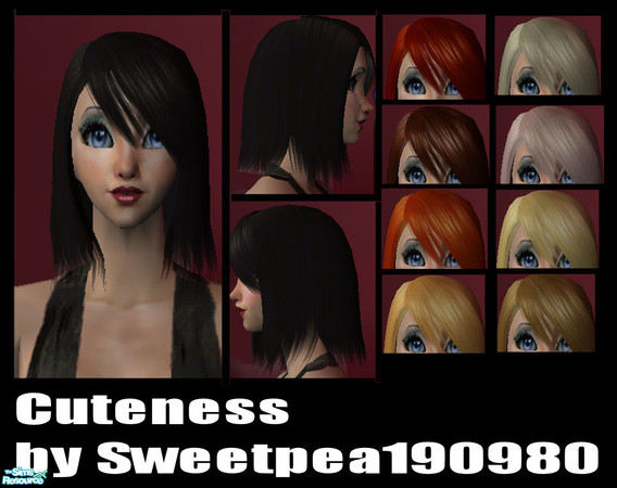 Sims 2 — Cuteness by sweetpea190980 — alpha edited and recolored edits of raonjenas new free hair as always it is