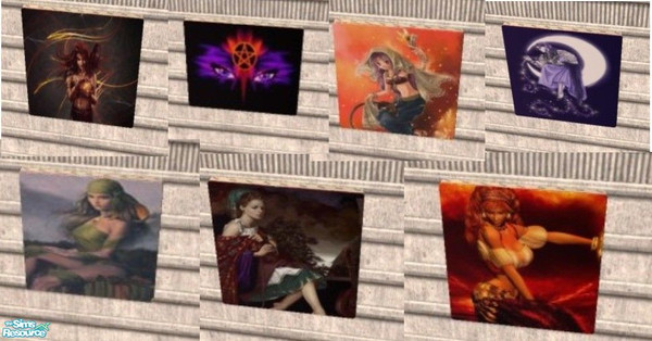 Sims 2 — Nomadic Set 3 by MinnieMinPin — 7 new nomad themed prints. Found under the pink canvas painting. 1 tiled.