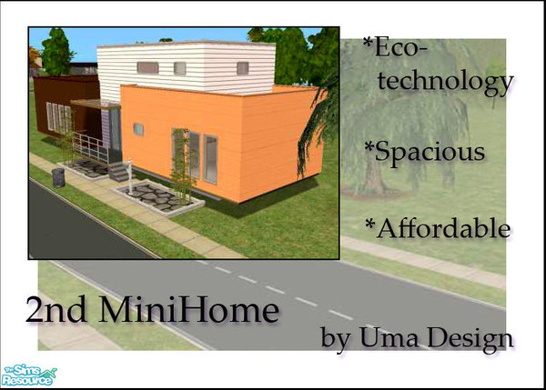 Sims 2 — Second MiniHome by Uma Design — Behold, the future of sustainable housing and urban filling! Formally classified